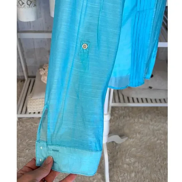 Chico's Women's Size 0 XS Turquoise Lightweight Sheer Blouse & Tank Set #0137 - Picture 8 of 9